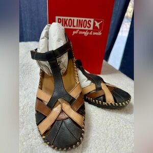 Pikolinos Navy Blue Leather Sandals P. Vallarta Size 39 US 8 / 8.5